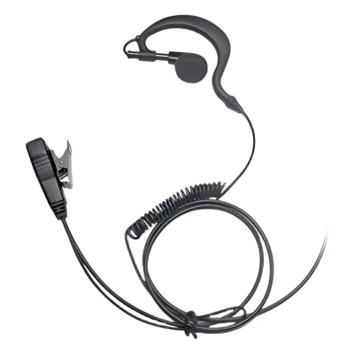 Micrófono - audífono de gancho ajustable al oído cable con resorte con conector multipin para KENWOOD