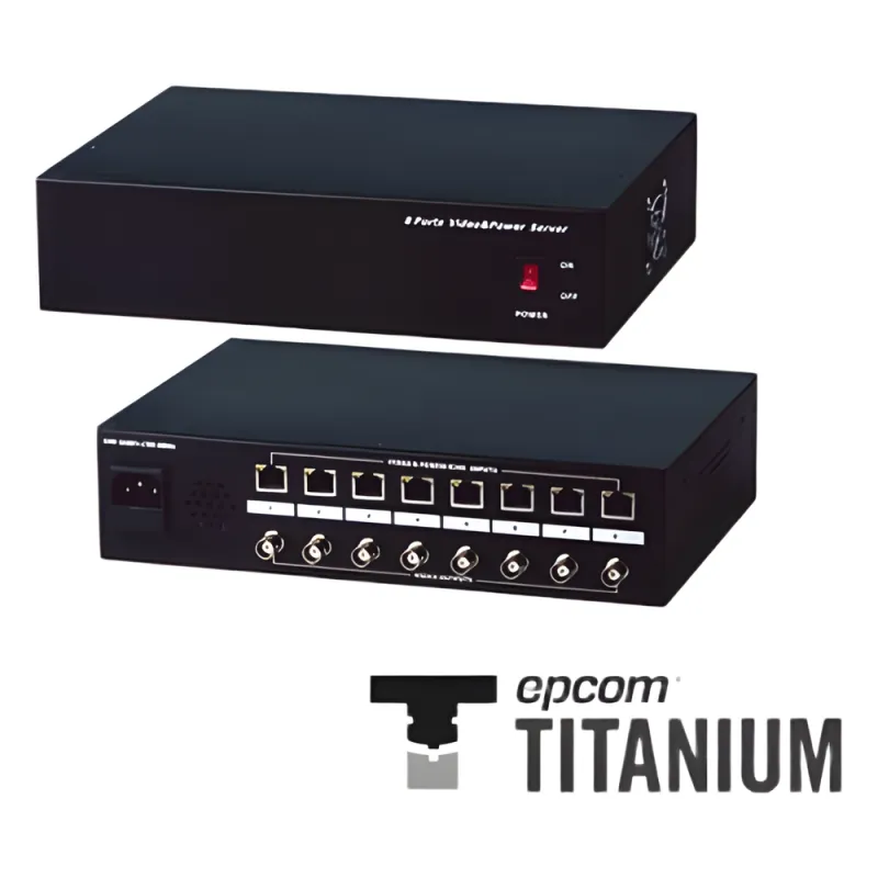 (ANALÓGICO)Video + poder: 300 m, receptor de video pasivo + alimentación de 8 canales