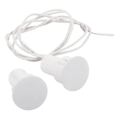 Contacto Magnético Empotrable / GAP 19 mm / Switch NC / Puertas Metálicas, Aluminio y Madera / 12VCC / Blanco / LED Indicador
