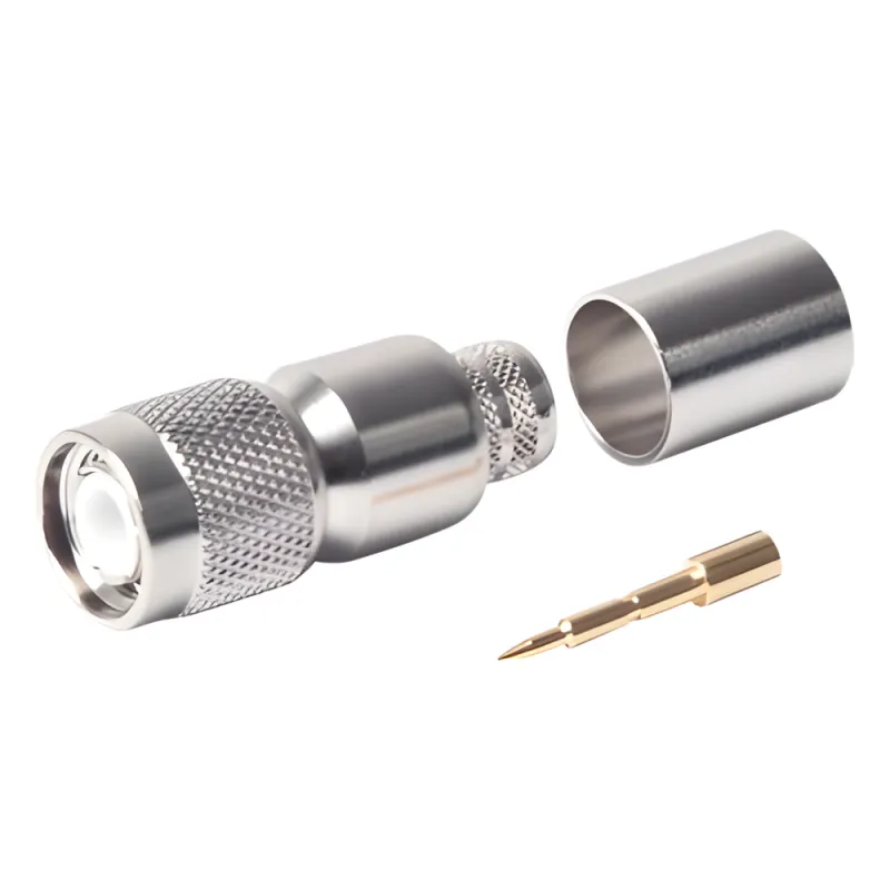 Conector TNC Macho de Anillo Plegable para LMR-400, 9913, 8214, CNT-400, RFLASH-1113, RG8/U-SYS, Niquel/Oro/Teflón.