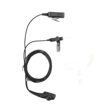 Micrófono - audífono de dos hilos con tubo acústico de grado médico con conector multipin para HYTERA