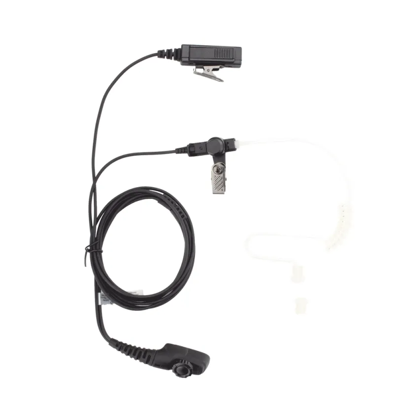 Micrófono - audífono de dos hilos con tubo acústico de grado médico con conector multipin para HYTERA
