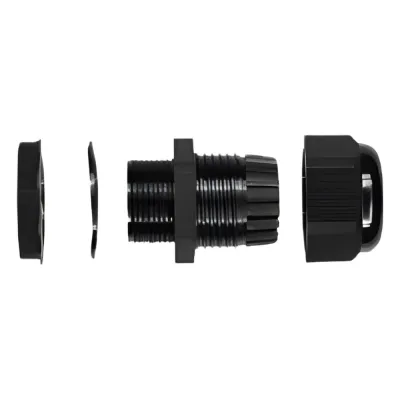 Conector Glandula Negro PG-9.9 mm para Exteriores.