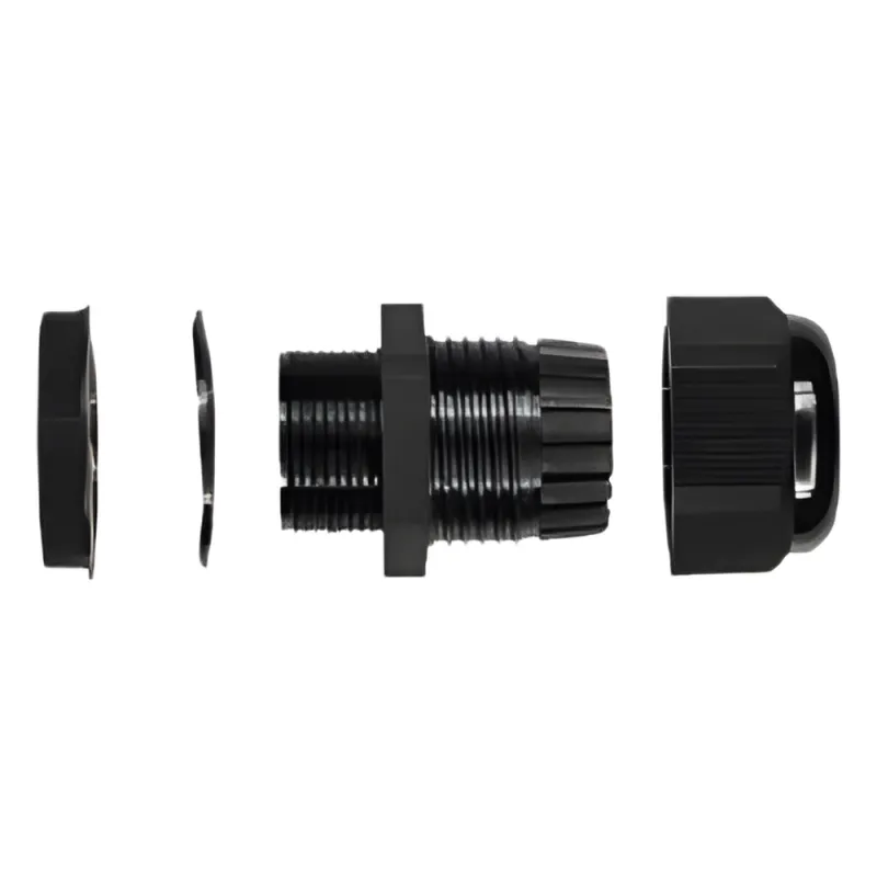 Conector Glandula Negro PG-9.9 mm para Exteriores.