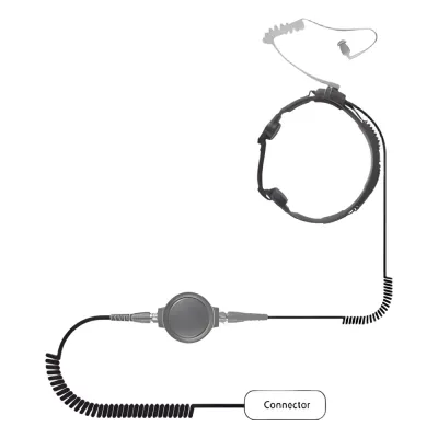 Micrófono de garganta de uso rudo para KENWOOD Serie 80/ 90/ 140/ 180/ NX-200/ 410/ Compatible con VOX de la serie 180 y NX-200.