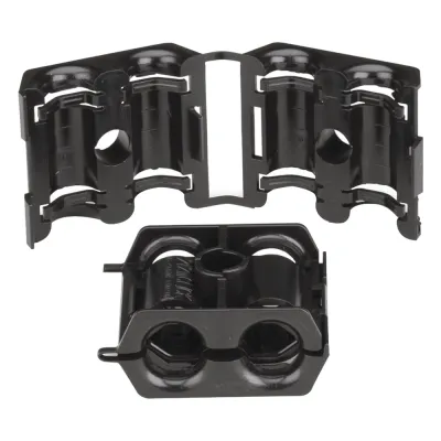 Sujetador Doble de Plástico para Cable con Diámetro de 6 a 8 mm (0.24 a 0.31 Pulgadas). Paquete de 10 Piezas