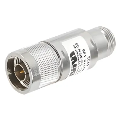 Atenuador en Línea de 3 dB, 5 Watt Máximo, CD-4 GHz, Conectores N Macho-Hembra.