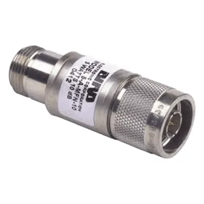 Atenuador en Línea de 10 dB, 5 W. Máximo, CD-4 GHz, Conectores N Macho-Hembra.