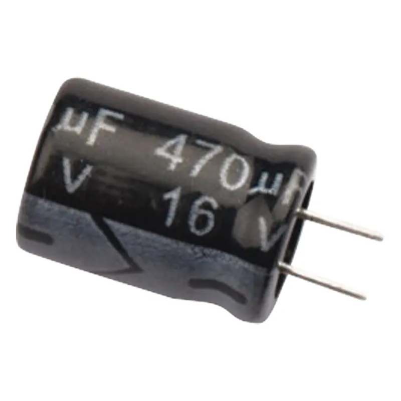 Capacitor Electrolítico de Aluminio, Radial de 470 µFd, 16 Vcc, 105 °C, 8.0 x 11 mm.