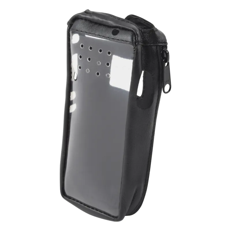 Funda Reforzada de Piel, Lazo para Cinto, Ventana Plástica y Cierre Lateral / IC-F3161DS, IC-F4161DS.