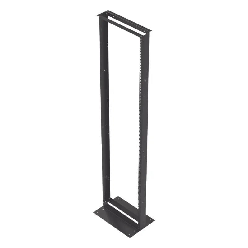Rack de 2 Postes, Estándar 19", 45 Unidades, Fabricado en Acero, Base "L" para Anclar a Piso.
