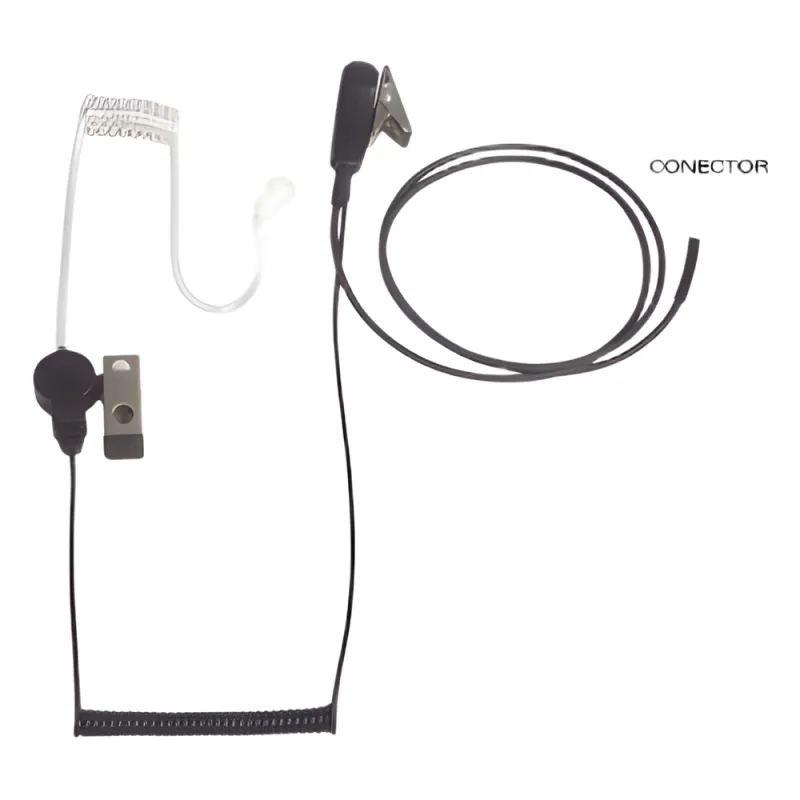 Micrófono - audífono de tubo acústico transparente de grado médico con conector de dos pines para MOTOROLA, ABELL Y HYTERA