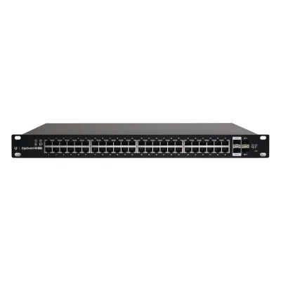 EdgeMAX Switch Administrable 48 Puertos Gigabit, PoE+/Pasivo 24V, 2 SFP, 2 SFP+ 10G, 500W