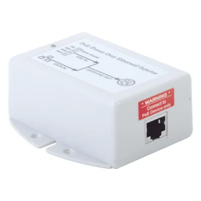 Inyector POE para Aplicación Solar, Entrada 9-36 Vcc, Salida Pasivo en 24 Vcc 10/100/1000 Mbps, Hasta 19 Watts