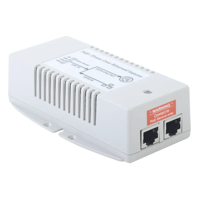 Inyector POE Para Aplicación Solar, Entrada 10-15 Vcc, Salida en 56 Vcc, 802.3 af/at, 10/100/1000 Mbps, Hasta 35 Watts