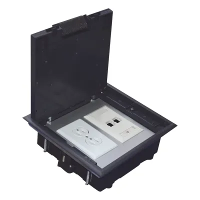 Caja de Piso para Dos Módulos Universales (Socket M2), para Alimentación Eléctrica y Redes de Datos (11000-33401) No Incluye Faceplates
