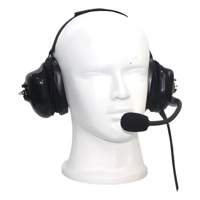 Diadema por detrás de la cabeza con orejeras acolchonadas de gel y micrófono flexible con cancelación de ruido para radios Kenwood TK3230/3000/3402/3312/3360/3170,NX240/340/220/320/420