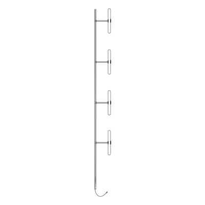 Antena Base 4 Dipolos, 138-174 MHz, 8.5 dBd, Radiación Offset, 300 Watt, N Macho, Inclinación Opcional "Tilt" de 0, 2, 4, 6 u 8 Grados. SD214SF2P4SNM(D00) .