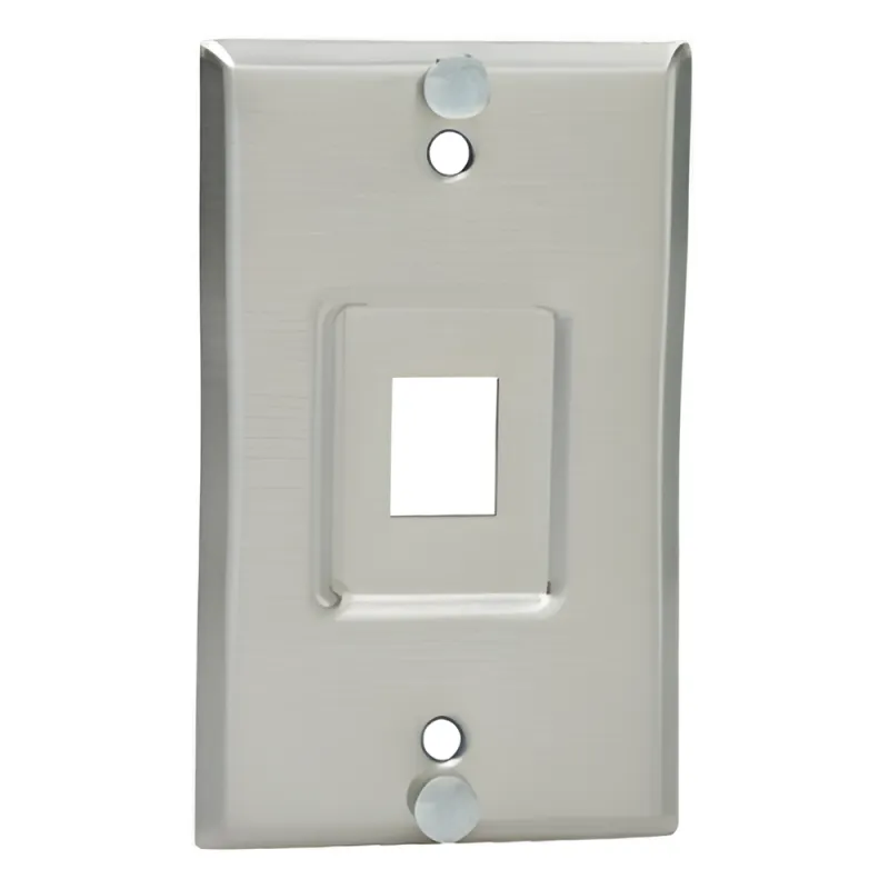 Placa de Pared Telefónica, Salida de 1 Puerto Keystone, de Acero Inoxidable