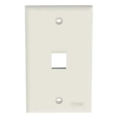 Placa de Pared NetKey Vertical, Salida Para 1 Puerto Keystone, Color Blanco Mate
