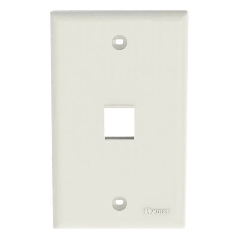 Placa de Pared NetKey Vertical, Salida Para 1 Puerto Keystone, Color Blanco Mate
