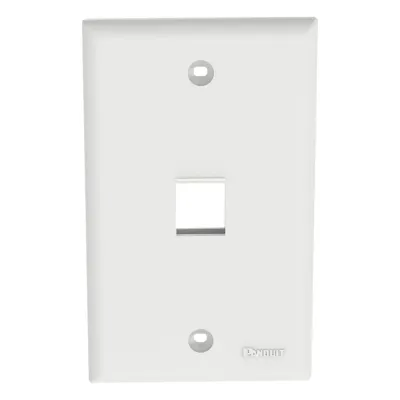 Placa de Pared NetKey Vertical, Salida Para 1 Puerto Keystone, Color Blanco