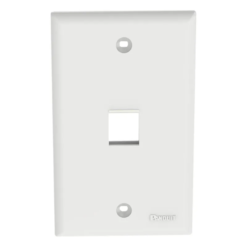 Placa de Pared NetKey Vertical, Salida Para 1 Puerto Keystone, Color Blanco
