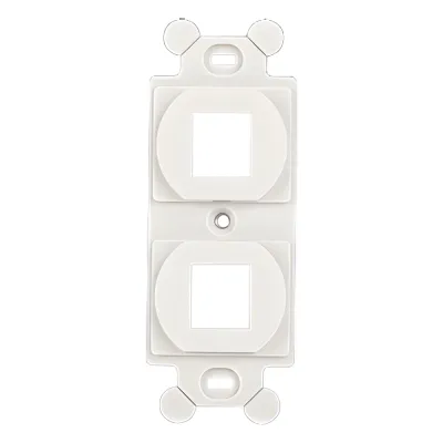 Marco de Módulo NetKey Dúplex, Para Placas Frontales Estándar NEMA 106, Acepta 2 Módulos Keystone, Color Blanco Mate