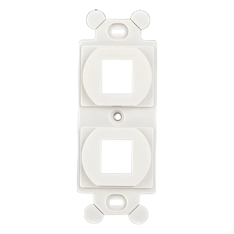Marco de Módulo NetKey Dúplex, Para Placas Frontales Estándar NEMA 106, Acepta 2 Módulos Keystone, Color Blanco Mate