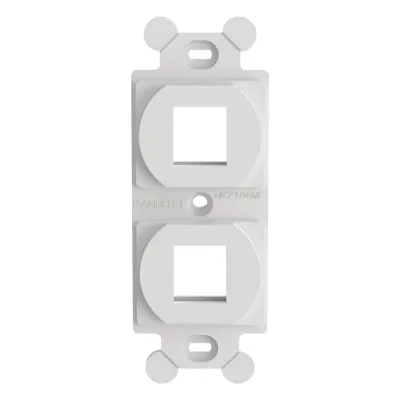 Marco de Módulo NetKey Dúplex, Para Placas Frontales Estándar NEMA 106, Acepta 2 Módulos Keystone, Color Blanco
