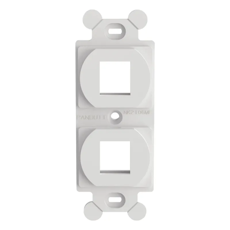 Marco de Módulo NetKey Dúplex, Para Placas Frontales Estándar NEMA 106, Acepta 2 Módulos Keystone, Color Blanco