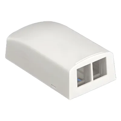 Caja NetKey de Montaje en Superficie, Para 2 Módulos Keystone, Color Marfil