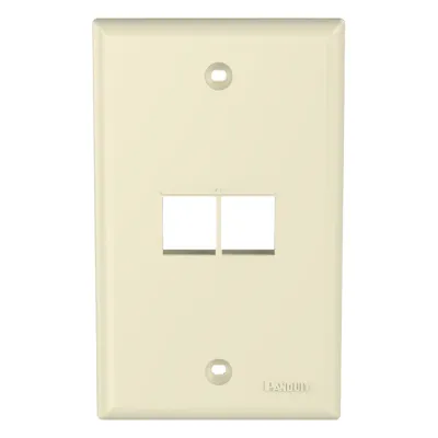 Placa de Pared NetKey Vertical, Salida Para 2 Puertos Keystone, Color Marfil