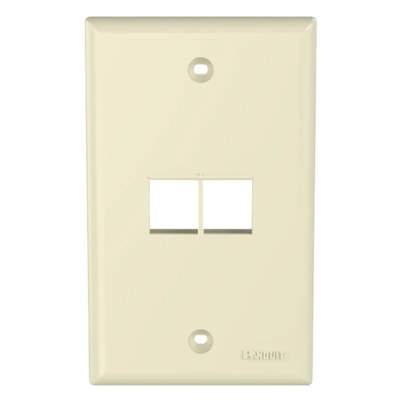 Placa de Pared NetKey Vertical, Salida Para 2 Puertos Keystone, Color Marfil
