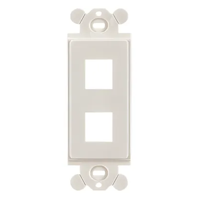 Marco de Módulo NetKey Dúplex, Para Placas Frontales Estándar GFCI, Acepta 2 Módulos Keystone, Color Blanco