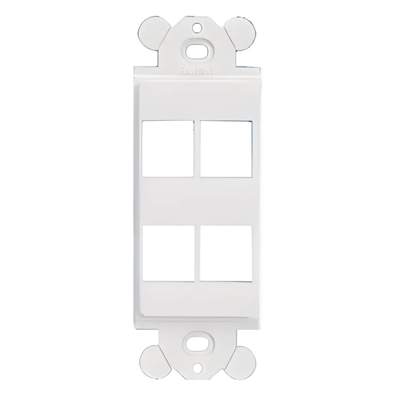 Marco de Módulo NetKey Dúplex, Para Placas Frontales Estándar GFCI, Acepta 4 Módulos Keystone, Color Blanco Mate