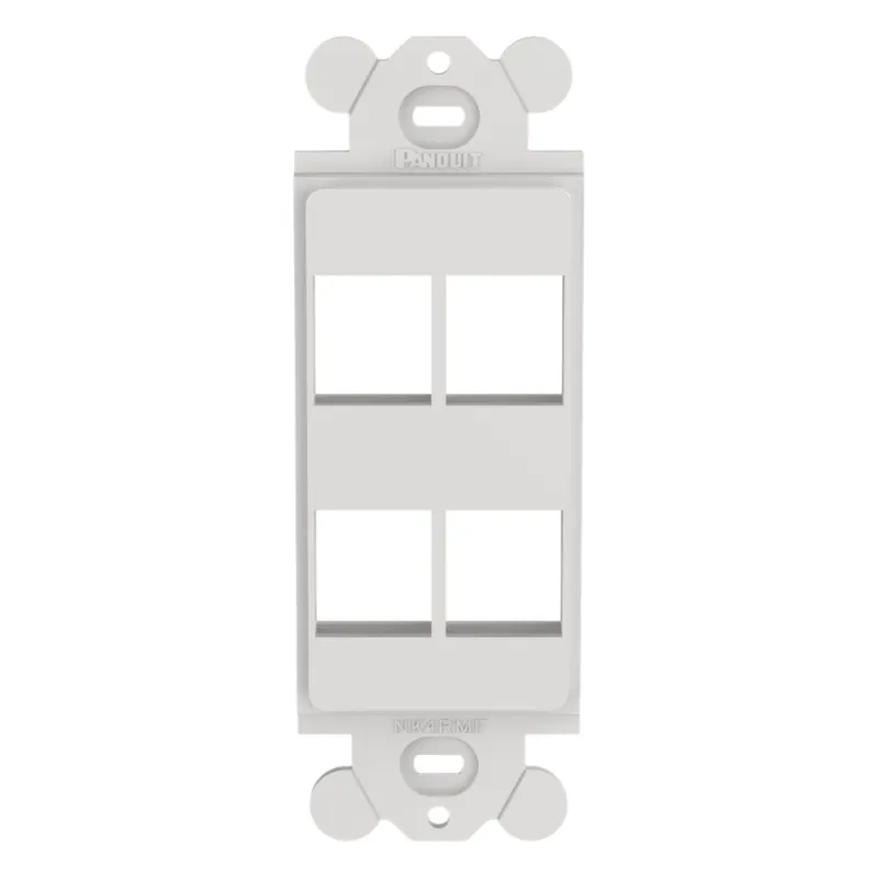 Marco de Módulo NetKey Dúplex, Para Placas Frontales Estándar GFCI, Acepta 4 Módulos Keystone, Color Blanco