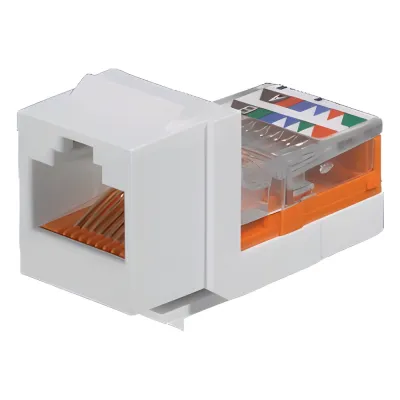 Conector Jack NetKey Estilo Leadframe, Tipo Keystone, Categoría 5e, de 8 Posiciones y 8 Cables, Color Blanco