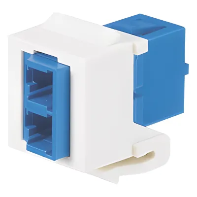 Módulo Acoplador NetKey LC Duplex, para Fibra Óptica Monomodo OS1/OS2, Tipo Keystone, Color Blanco
