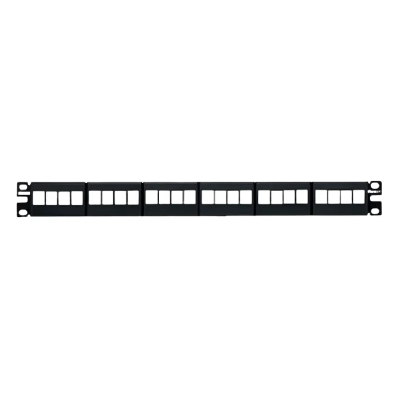 Panel de Parcheo NetKey Modular Keystone (Sin Conectores), de 24 Puertos, Espacio Para Identificación con Etiqueta Adhesiva, 1UR