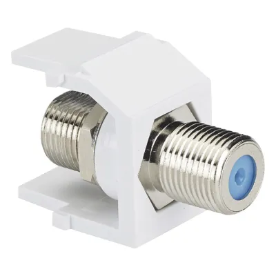 Módulo Acoplador NetKey Coaxial Tipo F, Keystone, de 75 Ohms, 3.0 GHz, Color Blanco