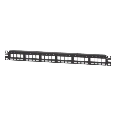 Panel de Parcheo NetKey Modular Keystone (Sin Conectores), Numerado y Espacio para Etiquetas, de 24 Puertos, 1UR