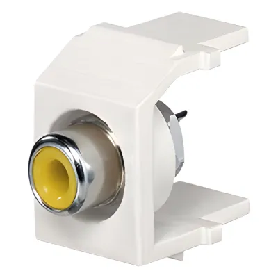 Conector RCA NetKey Keystone, con RCA para Soldar Color Amarillo, Módulo Marfil