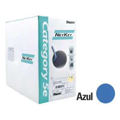 Bobina de Cable UTP de 305 Metros (1000 Pies) de Cobre, NetKey, Azul, Categoría 5e (24 AWG), Riser (CMR), de 4 Pares