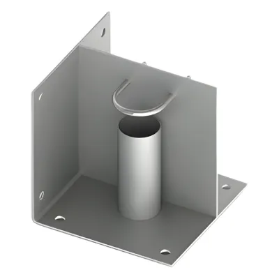 Base de piso o esquina para mástil de 2"
