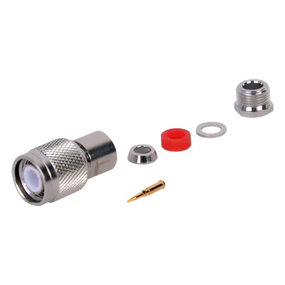 Conector TNC Macho Rosca Izquierda para cables RG-58/U, RG-142/U.