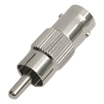 Adaptador en Línea para 75 Ohm, de Conector BNC Hembra a RCA Macho en Aplicaciones de Audio-Video para Cámaras, Monitores y DVR's.
