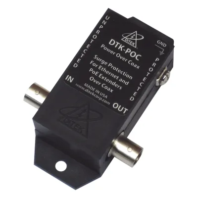 Protector Coaxial PoE / BNC Hembra / 75 Ohms / Ethernet 10/100 / Cámaras IP y Extensores