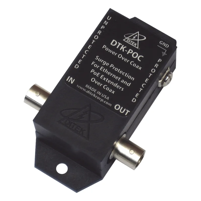 Protector Coaxial PoE / BNC Hembra / 75 Ohms / Ethernet 10/100 / Cámaras IP y Extensores