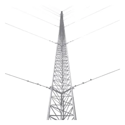 Kit de Torre Arriostrada de Piso de 57 m Altura con Tramo STZ45G Galvanizado por Inmersión en Caliente. (No incluye retenida).